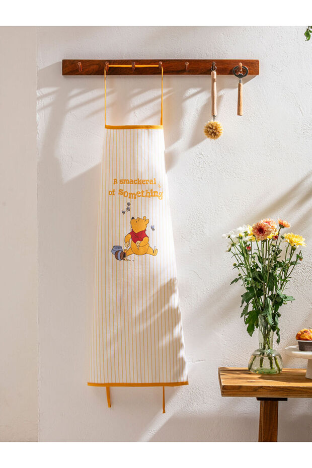 Sari Winnie The Pooh Baskılı Mutfak Önlüğü - 1