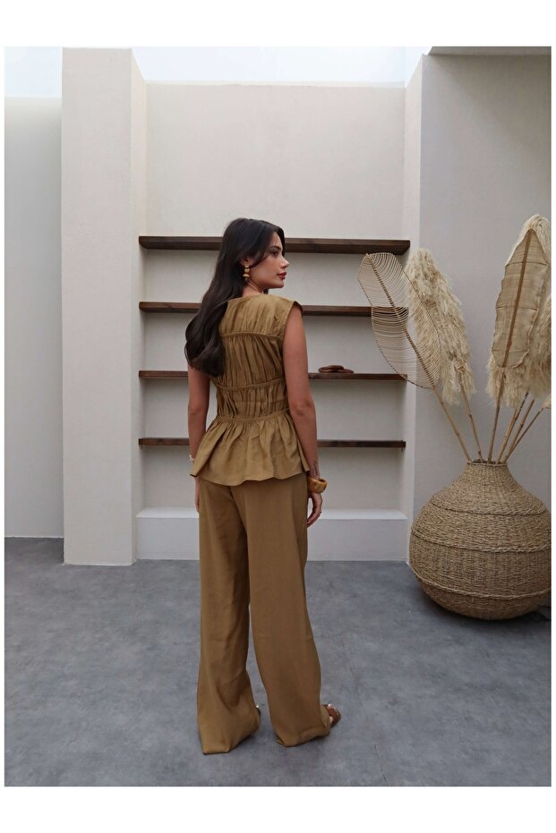 Fold Design Drawstring Detail Comfortable Suit - 5