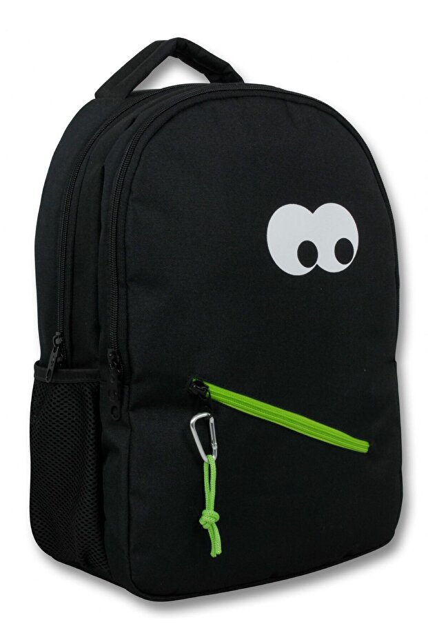 حقيبة ظهر مدرسية للأولاد من Ümit Çanta - Keep Calm - أسود وأخضر - 5104 (للأعمار من 7 سنوات فما فوق)