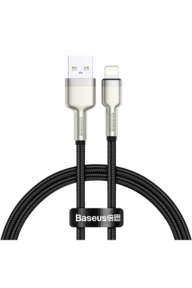 USB to Lightning Data Cable 2.4A, 2m, Cafule - Black - 1