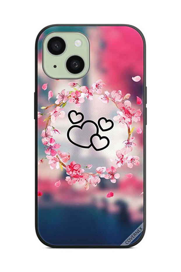 غطاء حماية لهاتف Apple iPhone 15 Plus بتصميم قلوب فنية