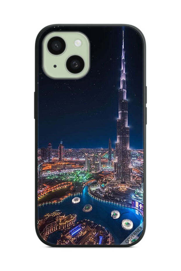 غطاء حماية لهاتف Apple iPhone 15 Plus منظر ليلي لوسط المدينة