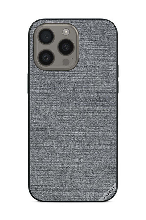غطاء حماية لجهاز Apple iPhone 15 Pro Max بنمط قماشي