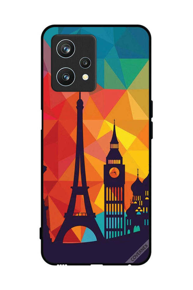 غطاء حماية لهاتف Realme 9 Pro بنمط باريس الملون