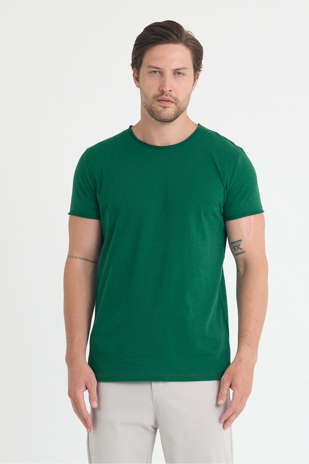 Men's Dirty Collar Basic T-Shirt - 1