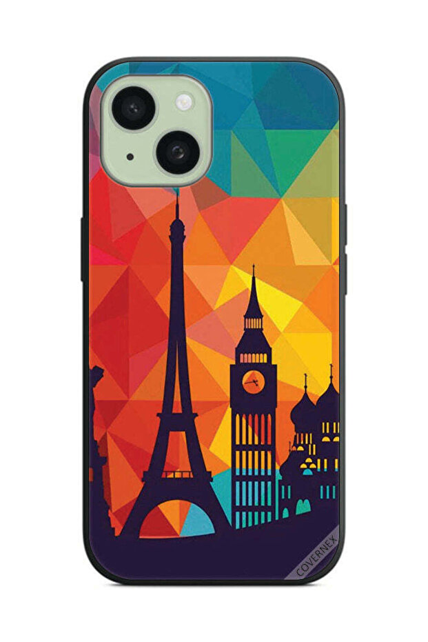 غطاء حماية لهاتف Apple iPhone 15 Plus بنمط باريس الملون