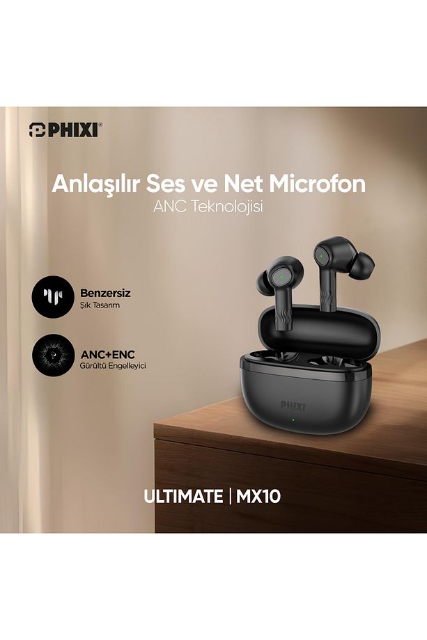 Ultimate MX10 ANC-ENC USB-C Hızlı Şarj Destekli Bluetooth Kulaklık - 2