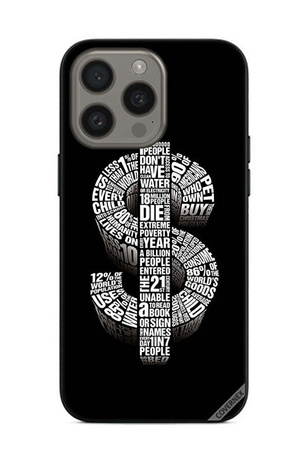 غطاء حماية لهاتف Apple iPhone 15 Pro Max بطبعة دولار الخط