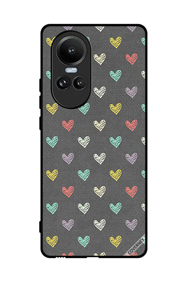 غطاء حماية لهاتف Oppo Reno10 بنقشة قلوب صغيرة