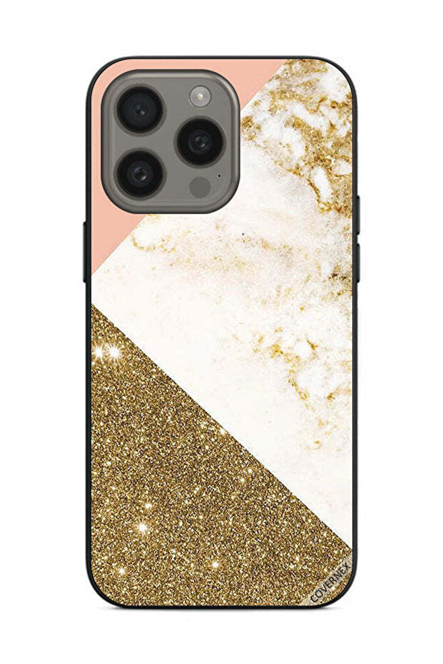غطاء حماية لهاتف Apple iPhone 15 Pro Max بنمط لامع ورخامي