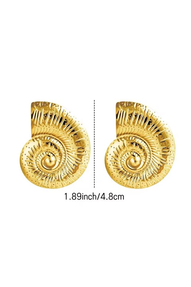 أقراط من الفولاذ على شكل صدفة البحر - 3