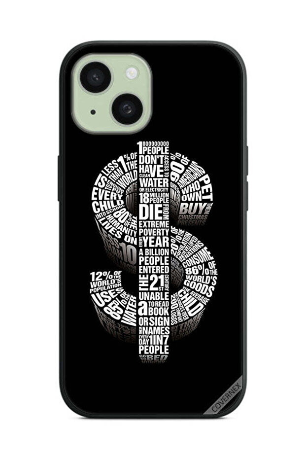 غطاء حماية لهاتف Apple iPhone 15 Plus بطبعة دولار الخط