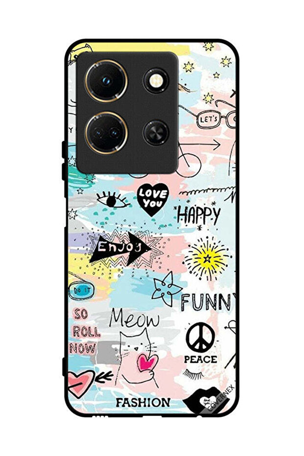 غطاء حماية لهاتف Infinix Note 30 Doodle Meow Enjoy