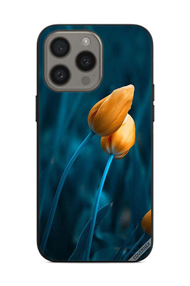 غطاء حماية لهاتف Apple iPhone 15 Pro Max مع زهرتين لطيفتين