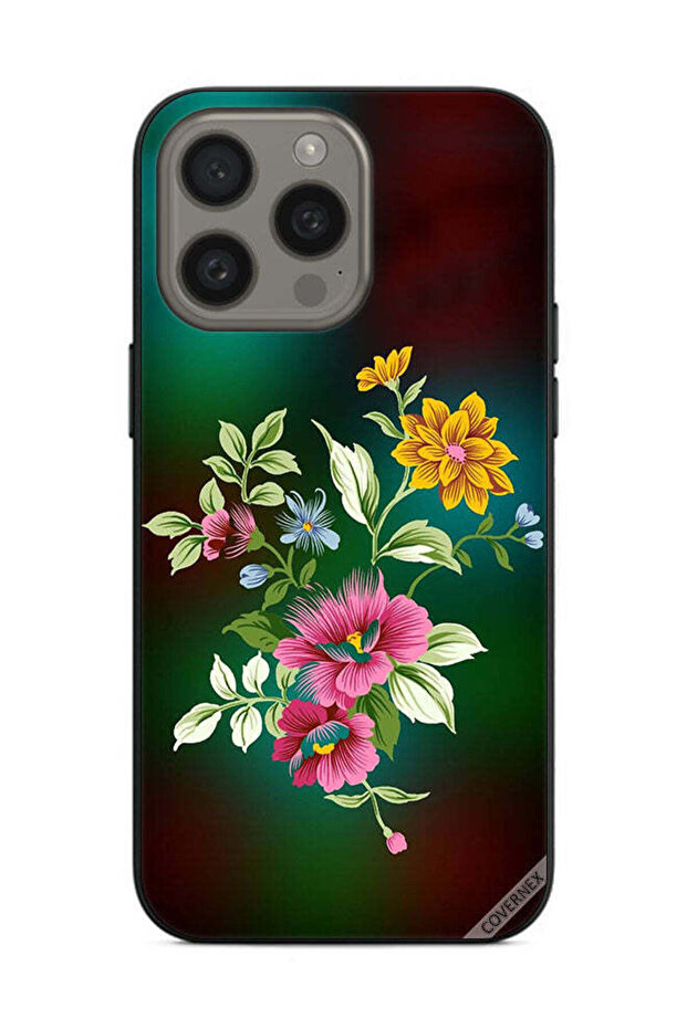 غطاء حماية لهاتف Apple iPhone 15 Pro Max زهور عالية الدقة