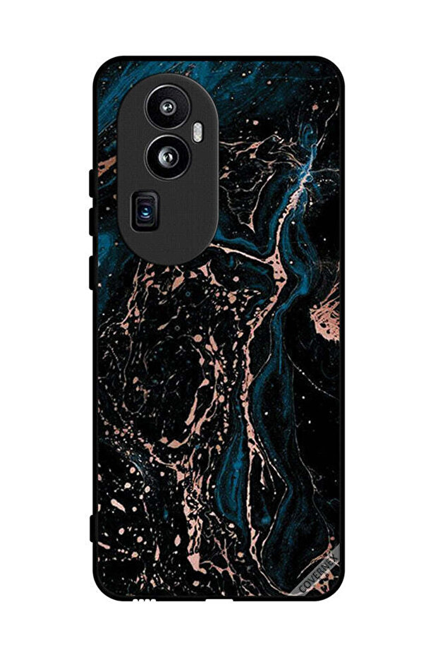 غطاء حماية لهاتف Oppo Reno 10 Pro Plus بنمط مزيج من الرخام واللون العادي
