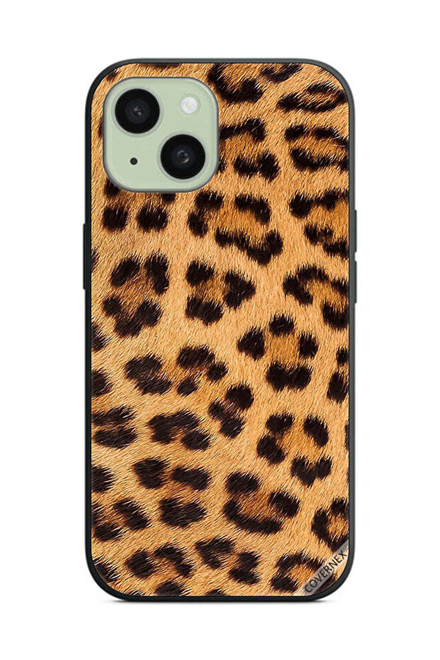 غطاء حماية لهاتف Apple iPhone 15 Plus بنقشة جلد النمر - 1