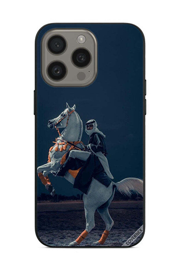 غطاء حماية لهاتف Apple iPhone 15 Pro Max شاب على حصان