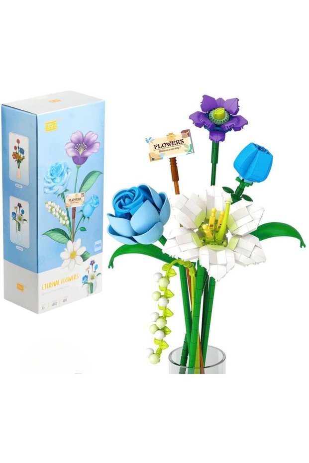 Decorative Flower Bouquet Making Kit Building Toy 488 Flower Making Kit Bellflower-Gonca Rose-Daisy