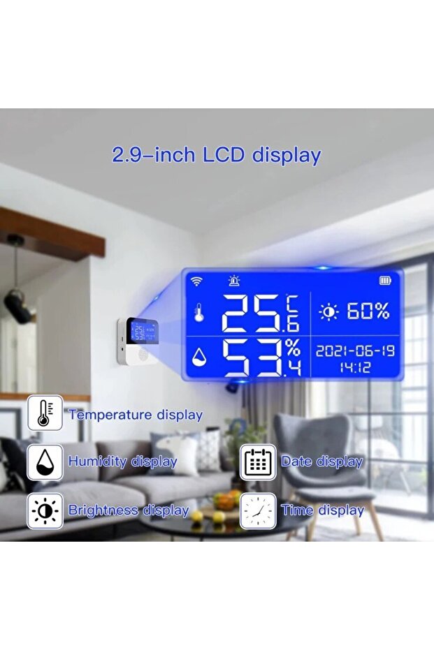 Smart Thermostat WiFi, Temperature and Humidity, LCD Display, Tuya Smart/Smart Life App - White - 7