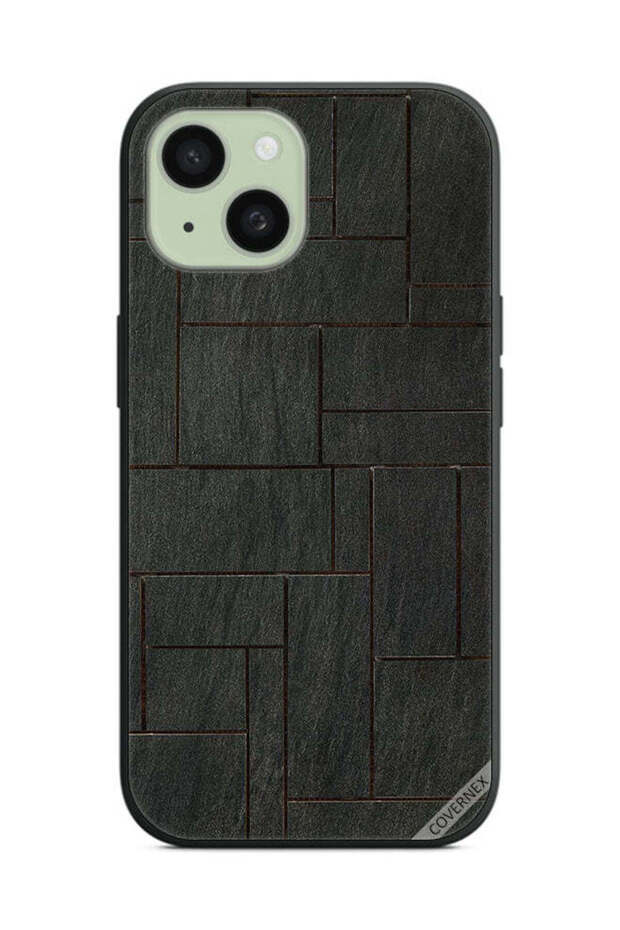 غطاء حماية لهاتف Apple iPhone 15 Plus بنمط جدار حجري