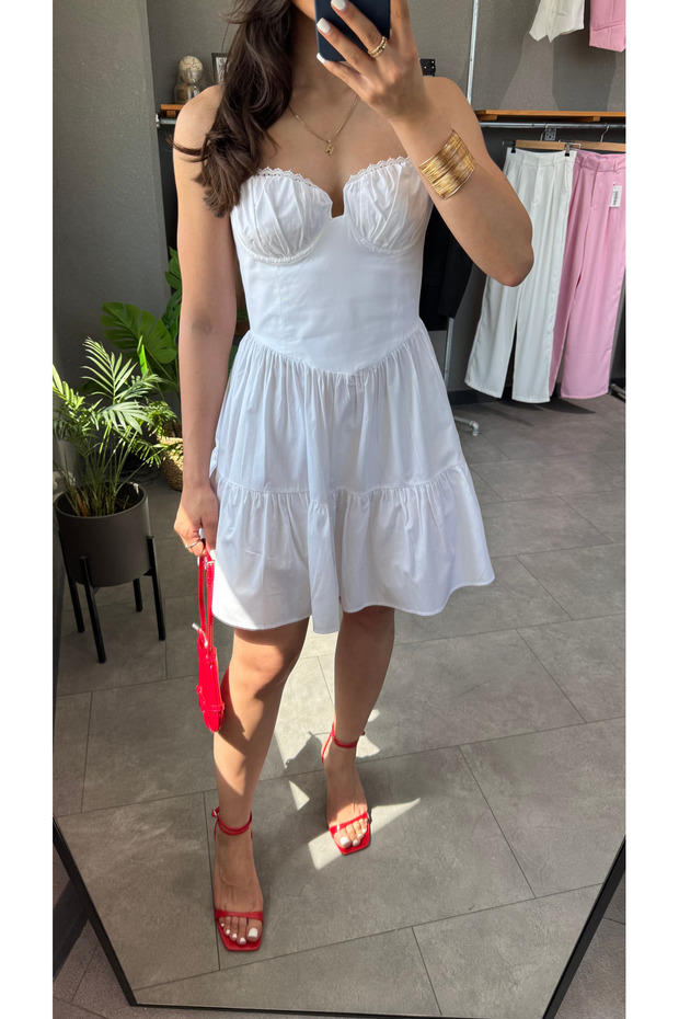 Mini haljina sa dekoltom u obliku srca - 7