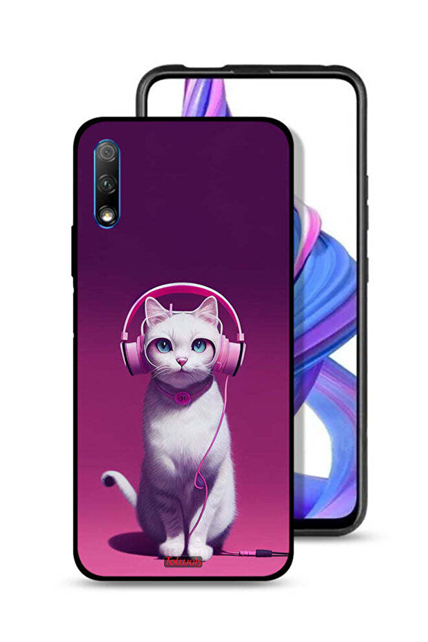 غطاء حماية لهاتف Honor 9X (الصين) بتصميم قطة لطيفة