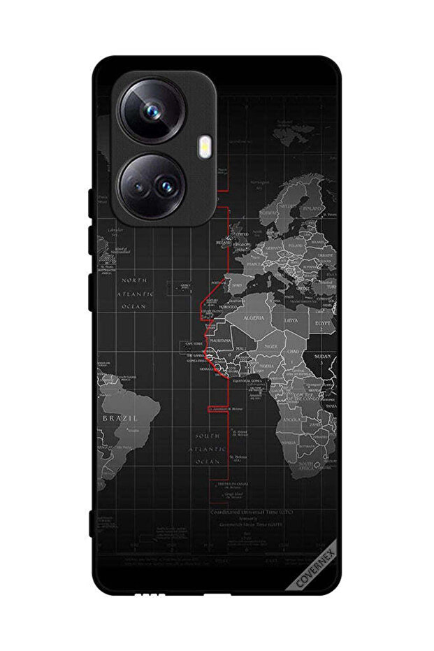 غطاء حماية لهاتف Realme 10 Pro Plus خريطة العالم