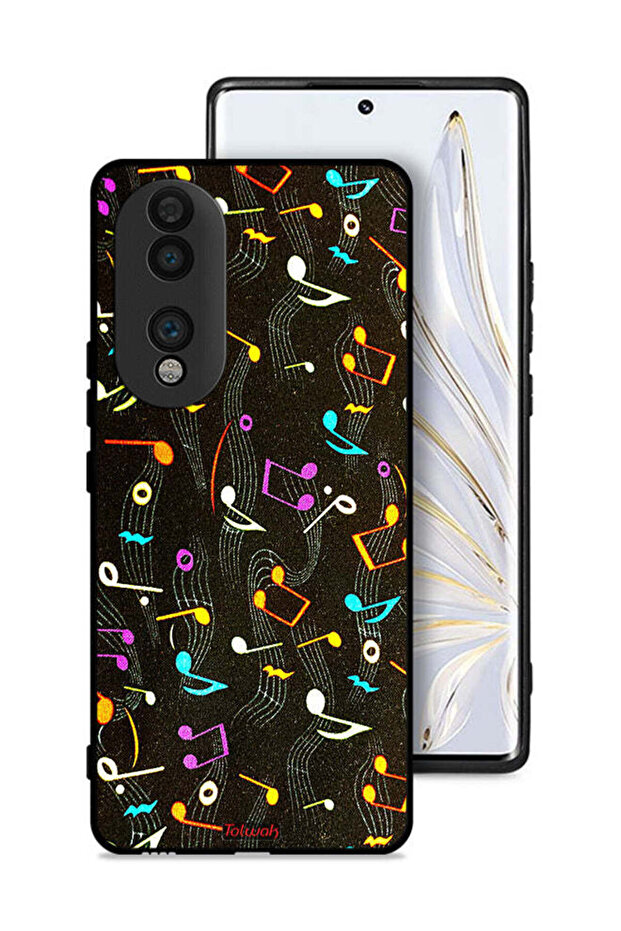 غطاء حماية لهاتف Honor 70 بنمط قماش موسيقي