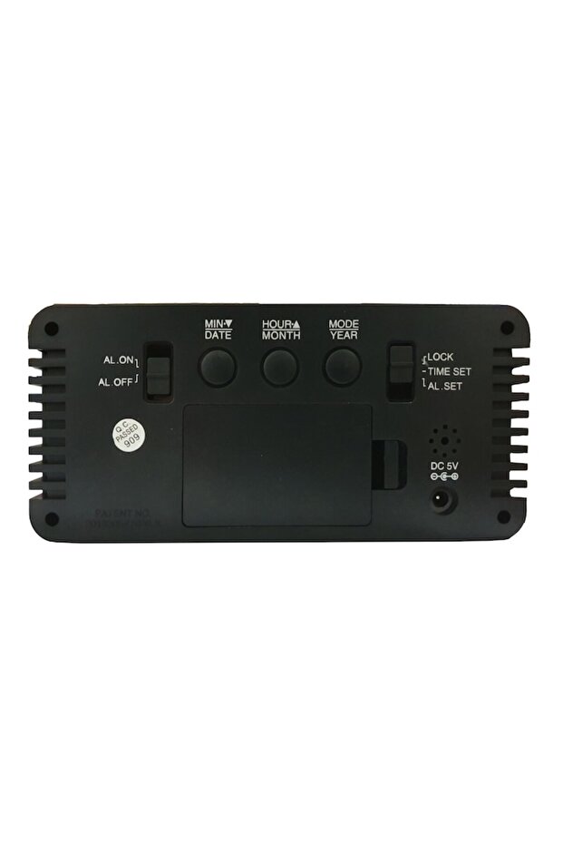 Electronic Clock with Green LED, Alarm, 12/24-hour Format, Mirror Surface, Rectangular Shape - 3