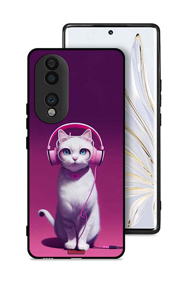 غطاء حماية لهاتف Honor 70 بتصميم قطة لطيفة