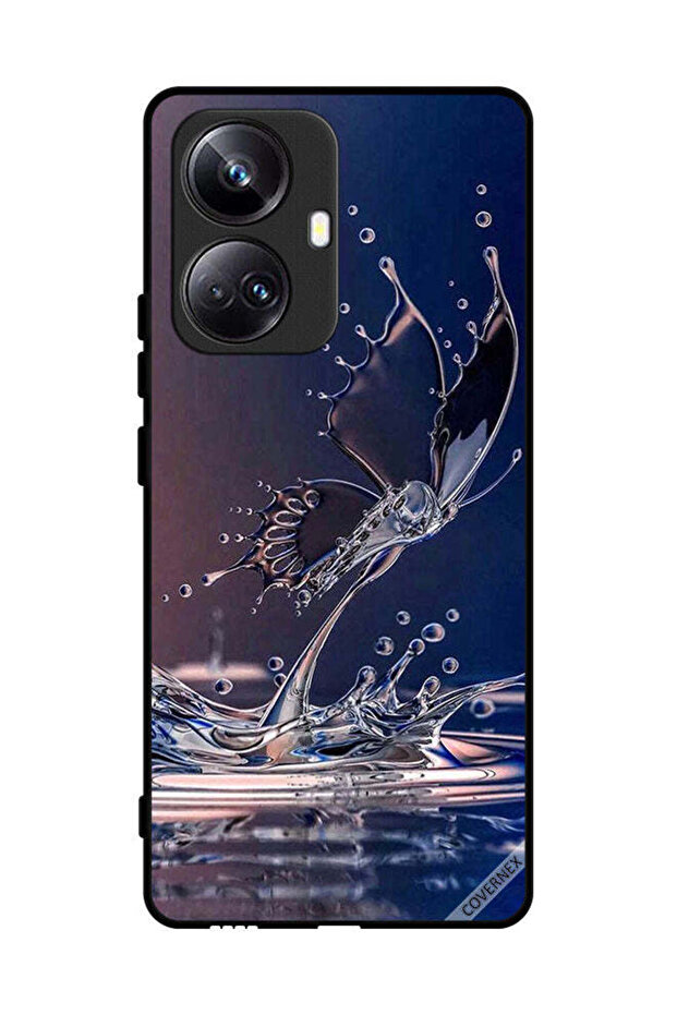 غطاء حماية لهاتف Realme 10 Pro Plus بتصميم قطرات الماء على شكل فراشة