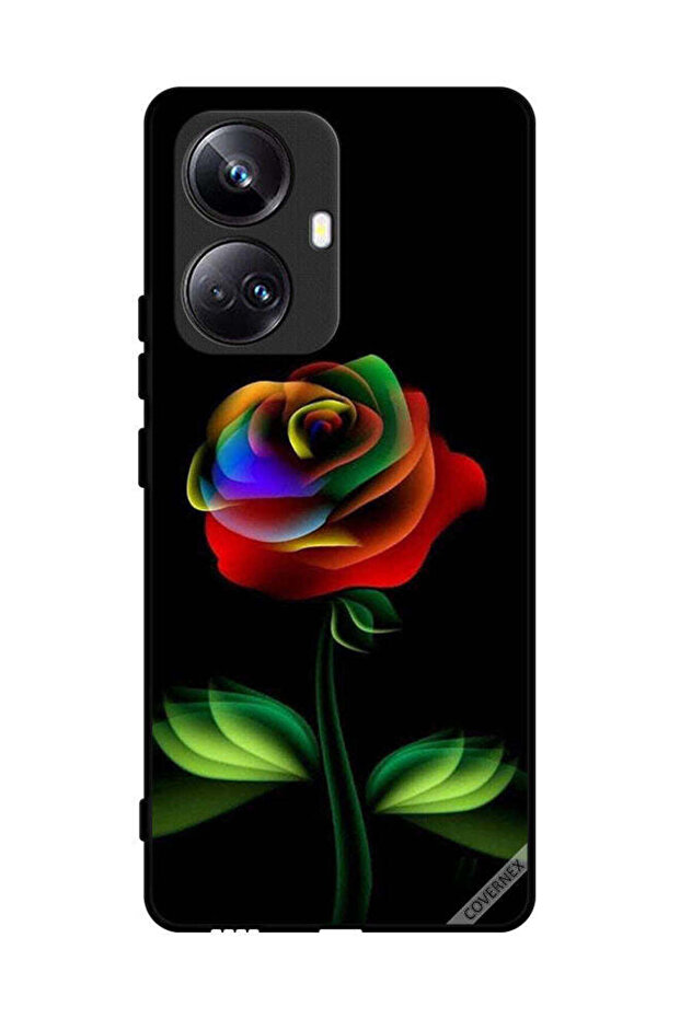 غطاء حماية لهاتف Realme 10 Pro Plus بلون قوس قزح وردي
