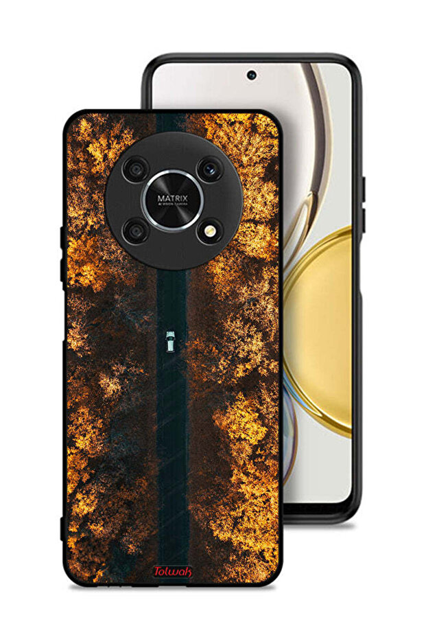 غطاء حماية لهاتف Honor X30 5G بتصميم طريق في أشجار الخريف