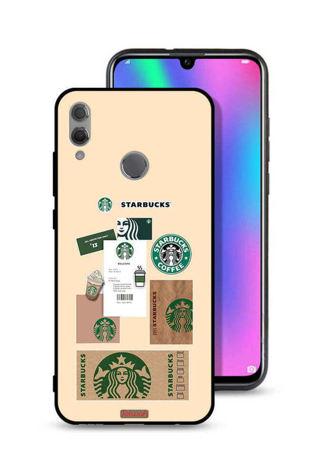 غطاء حماية لهاتف Honor 10 Lite بملصق قهوة