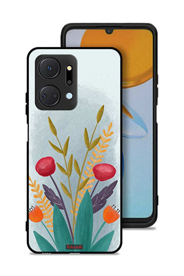 غطاء حماية لهاتف Honor X7a برسومات نباتية