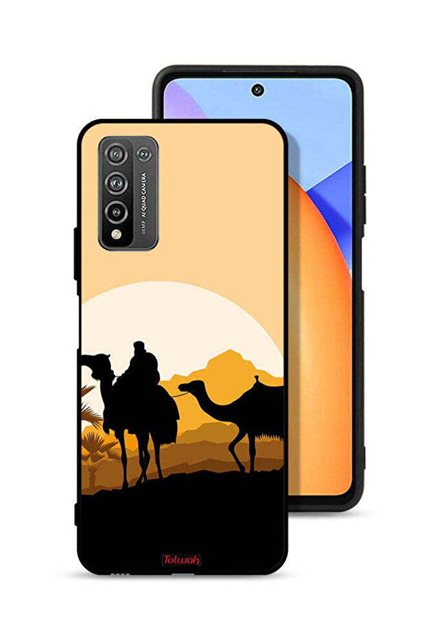 غطاء حماية لهاتف Honor 10X Lite برسومات جمال في الصحراء