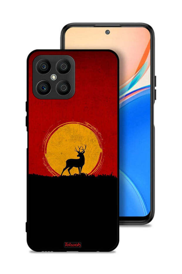 Honor X8 4G Protective Case Cover Deer And Moon Artwork