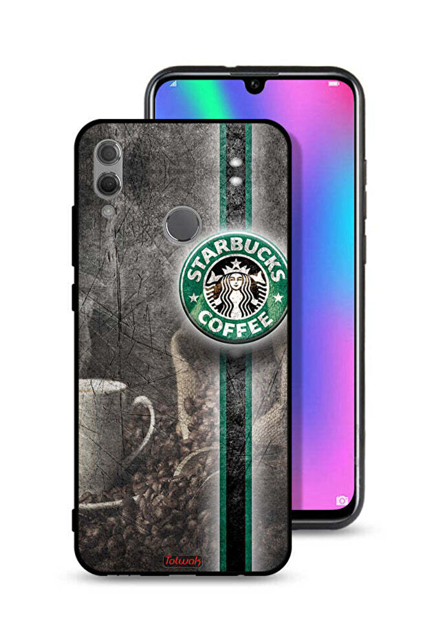 غطاء حماية لهاتف Honor 10 Lite بنقشة فن القهوة