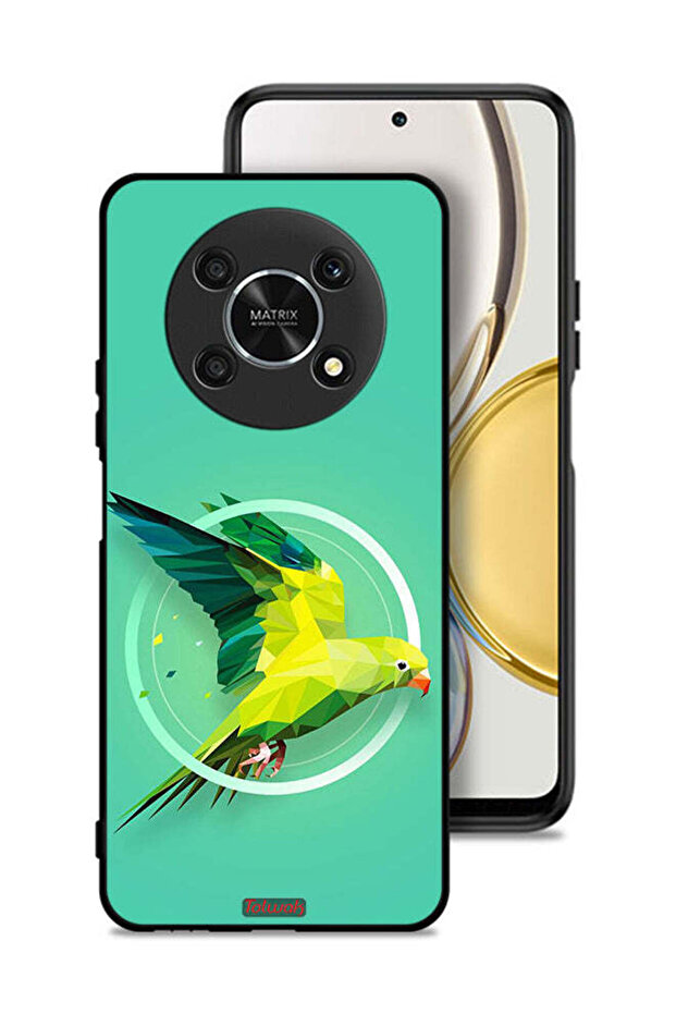 غطاء حماية لهاتف Honor X9 5G بتصميم فن تجريدي ببغاء