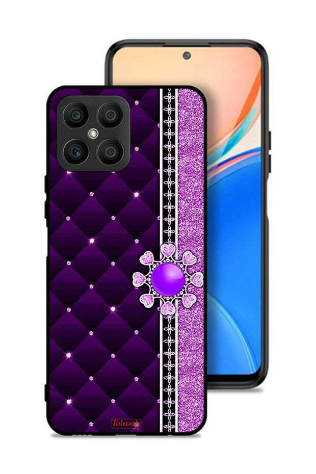 Honor X8 4G Protective Case Cover Glitter Hearts