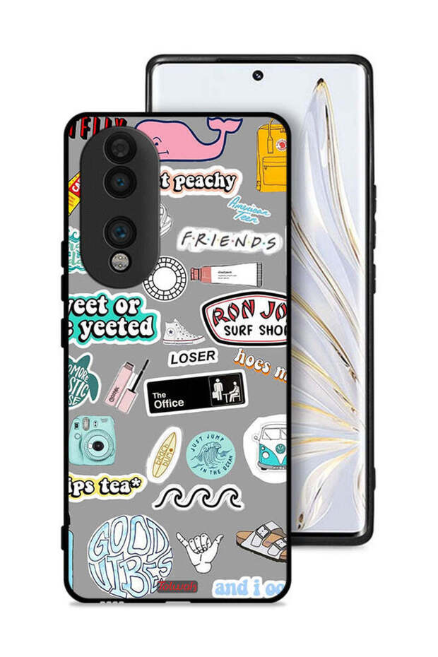 غطاء حماية لهاتف Honor 70 بملصقات Good Vibes