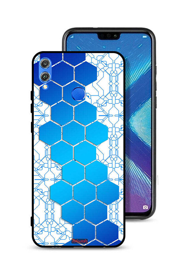 Honor 8X Protective Case Cover Honeycomb Hexagon Icon Networks