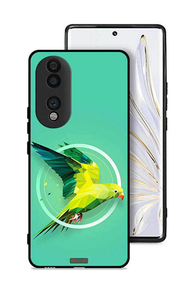 غطاء حماية لهاتف Honor 70 بتصميم فن تجريدي ببغاء