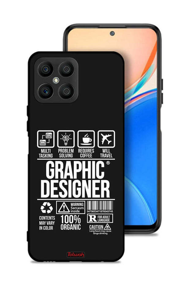 غطاء حماية لهاتف Honor X8 4G - ملصق مصمم جرافيكي