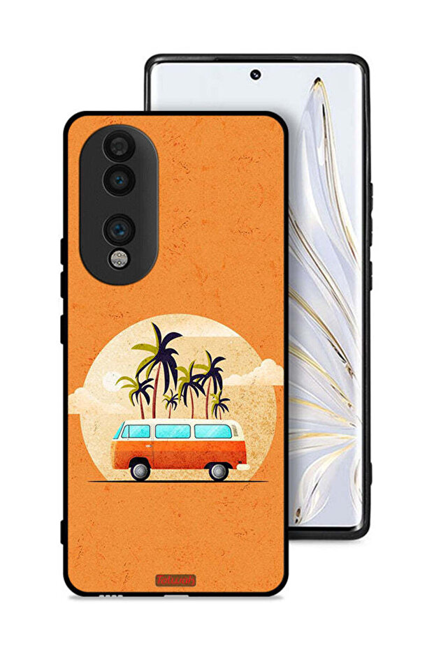 غطاء حماية لهاتف Honor 70 بتصميم حافلة فنية