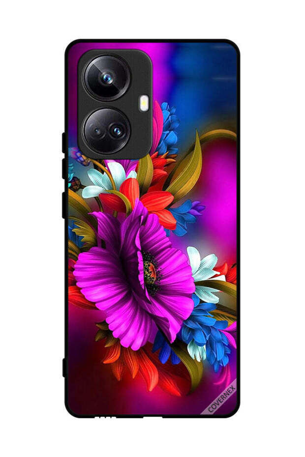 غطاء حماية لهاتف Realme 10 Pro Plus برسومات زهور عالية الدقة