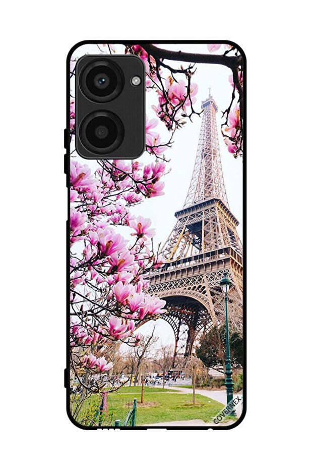 غطاء حماية لهاتف Realme 10 Pro زهور وبرج إيفل