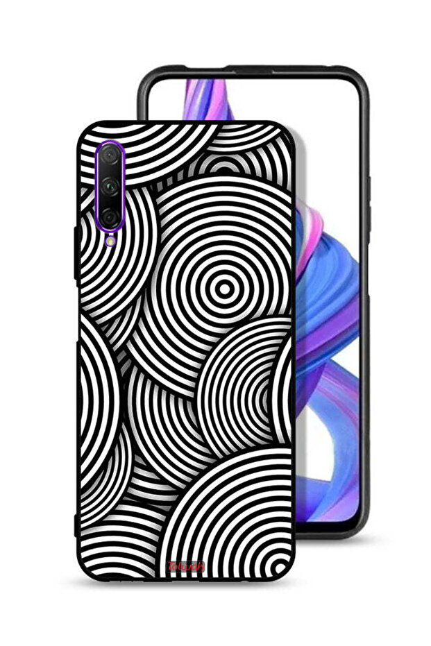 Honor 9X Pro Protective Case Cover Circles Illusion Pattern