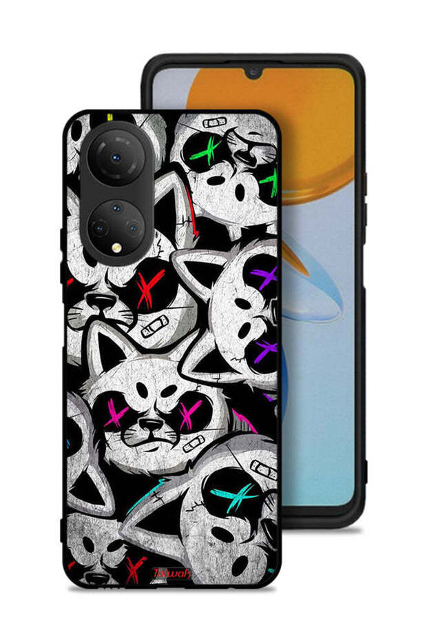 غطاء حماية لهاتف Honor X7 بطبعة قطط مارشميلو
